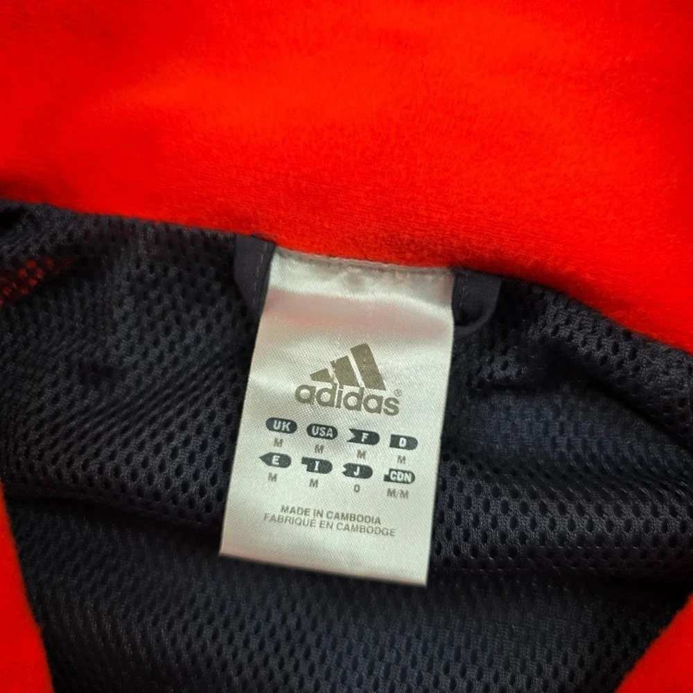 Adidas Climaproof Track‎ Jacket Mens Medium Black with Orange Full Zip